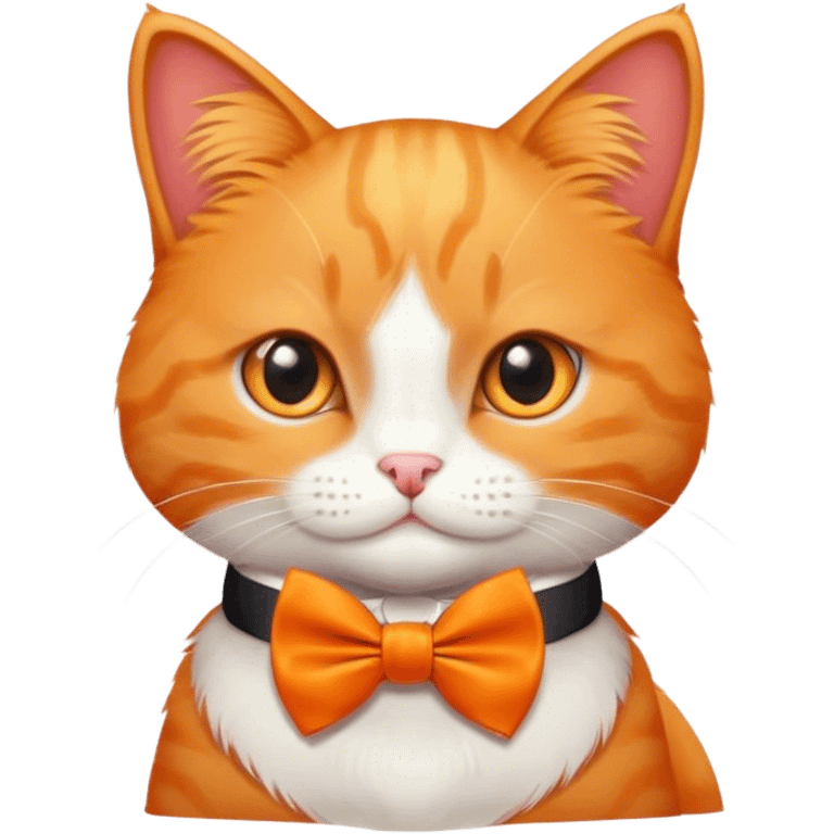 Little orange cat named chili wearing a bow tie  emoji