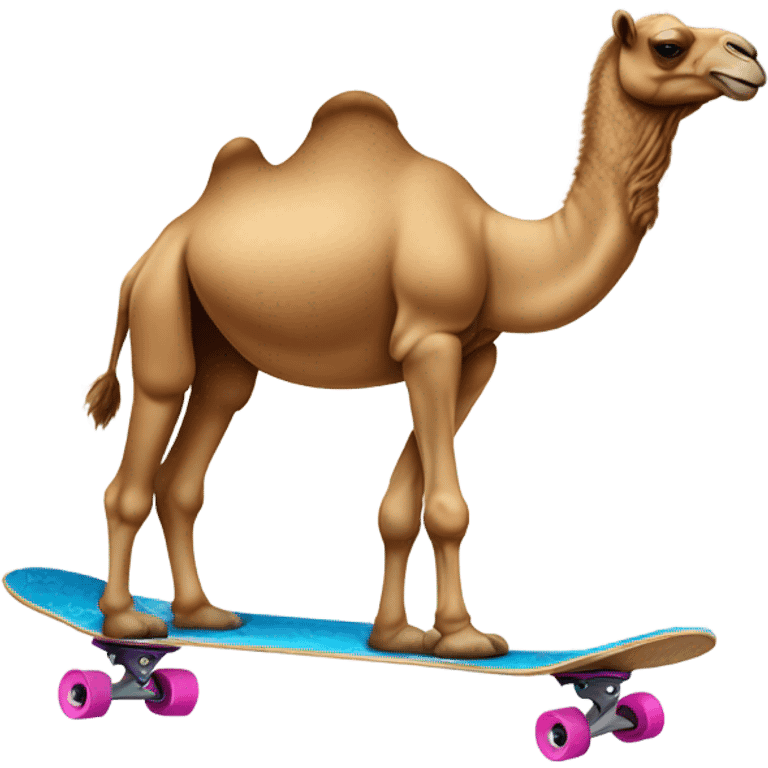 camel riding a skate board emoji