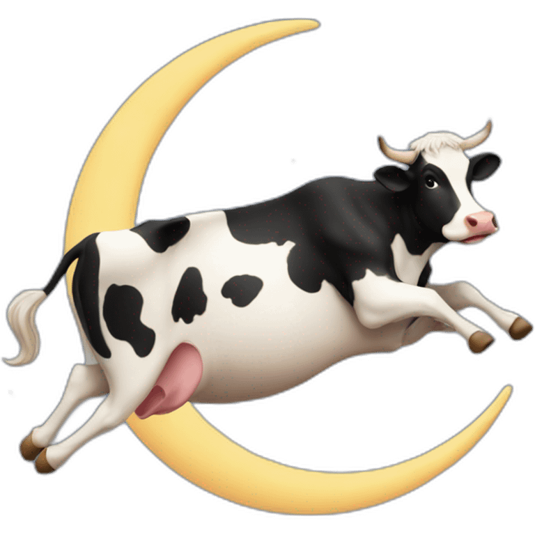 Cow jumping over the moon emoji