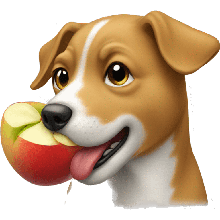 Dog eating apple emoji