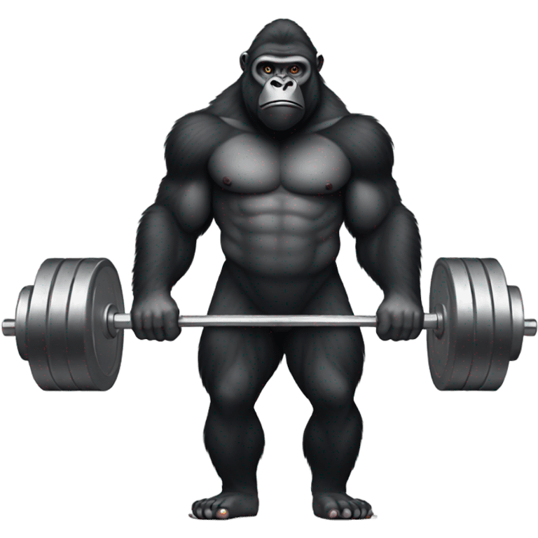 Gorilla lifting weights emoji