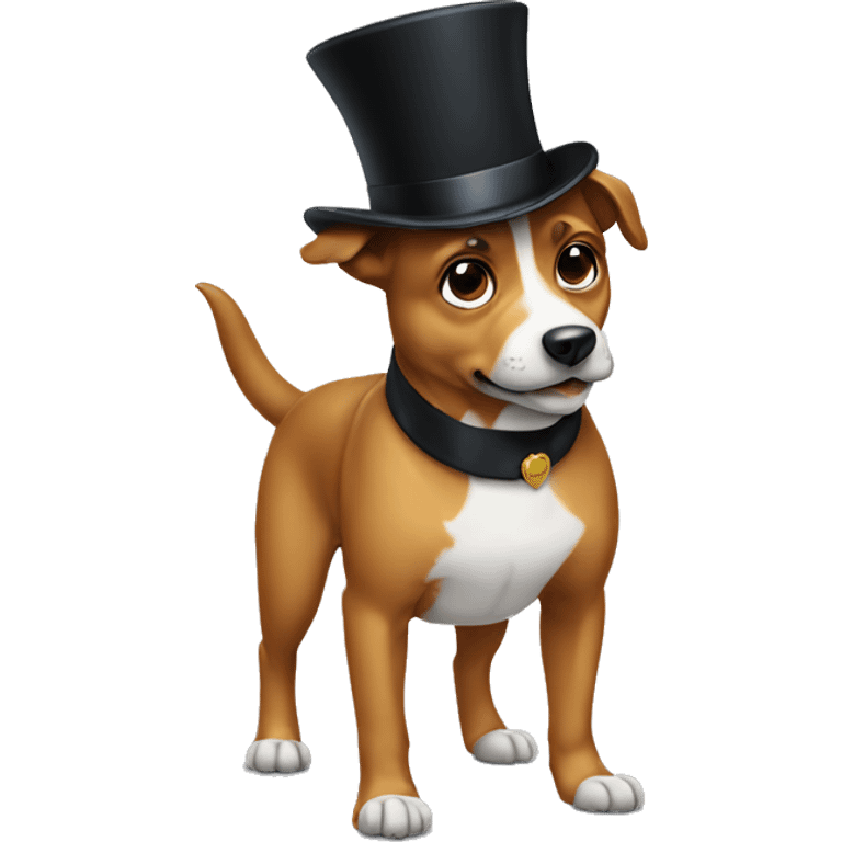 Dog with tophat  emoji