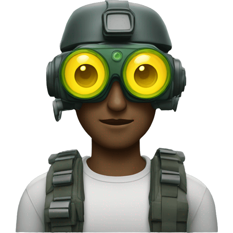 man wearing quad tube night vision goggles emoji