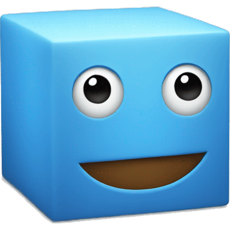 A blue cube with face emoji