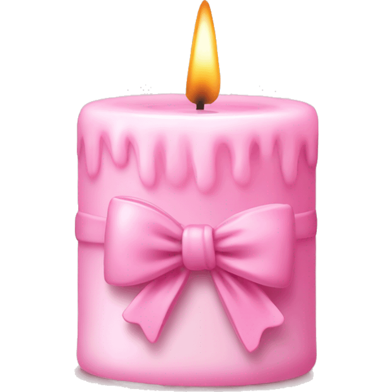 A candle With a  bow and ist baby pink emoji