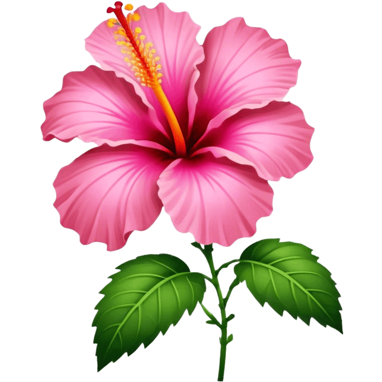 pink and orange hibiscus flower emoji