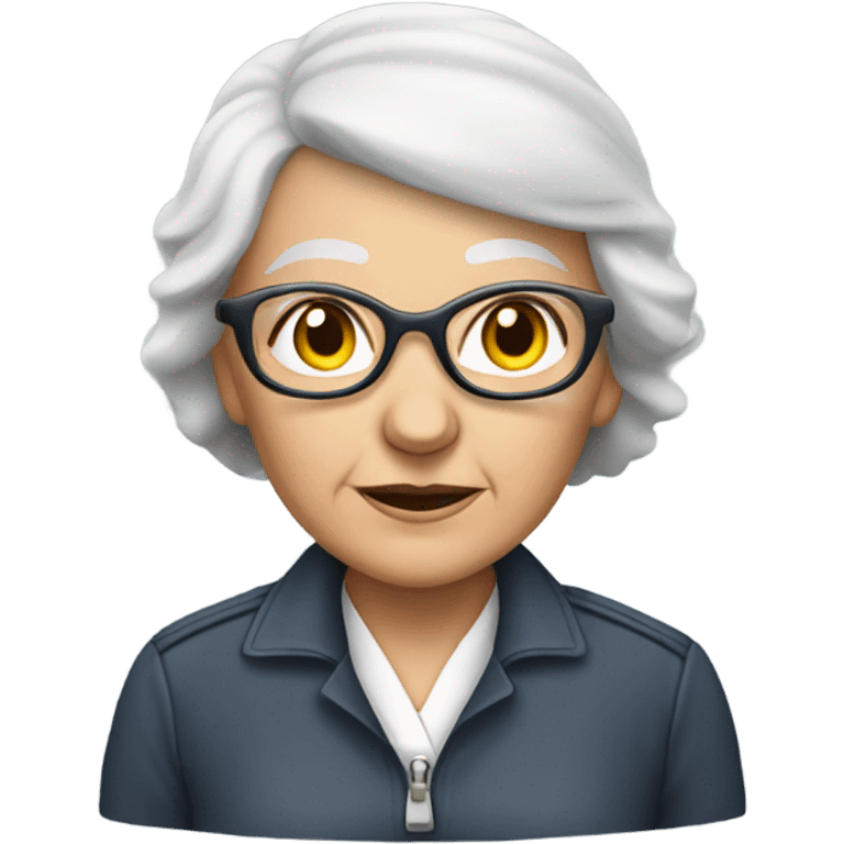 Old lady, flying airplane emoji