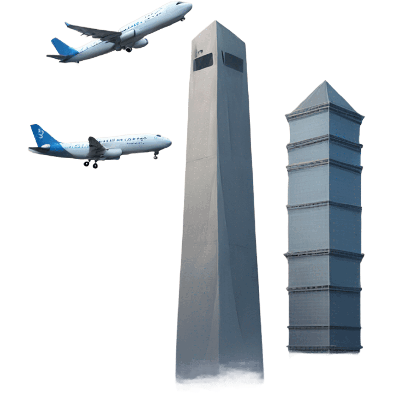 2 towers and one plane emoji