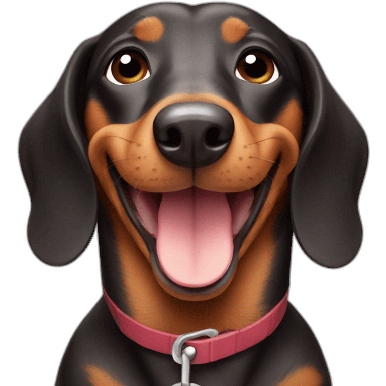 dachshund with a smile emoji