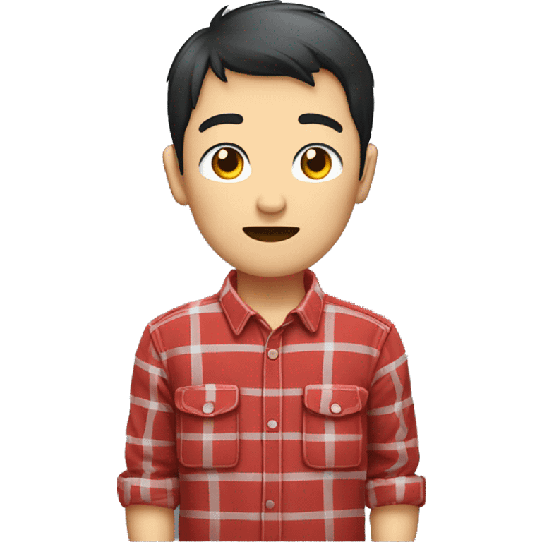 casually red plaid shirt asian bo emoji