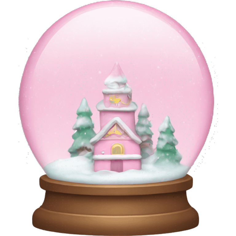 Pastel pink snow globe emoji