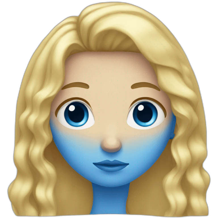 Blonde long haired girl with sad blue eyes emoji