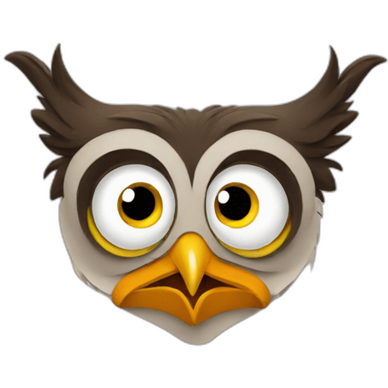 a goofy owl emoji