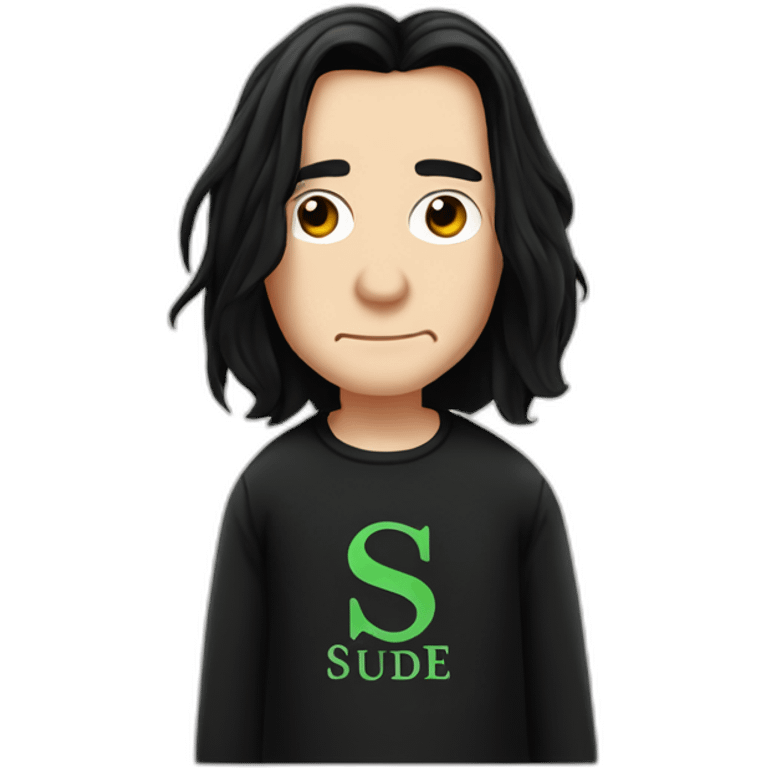 Severus Snape wears a T-shirt with the word Sude on it emoji