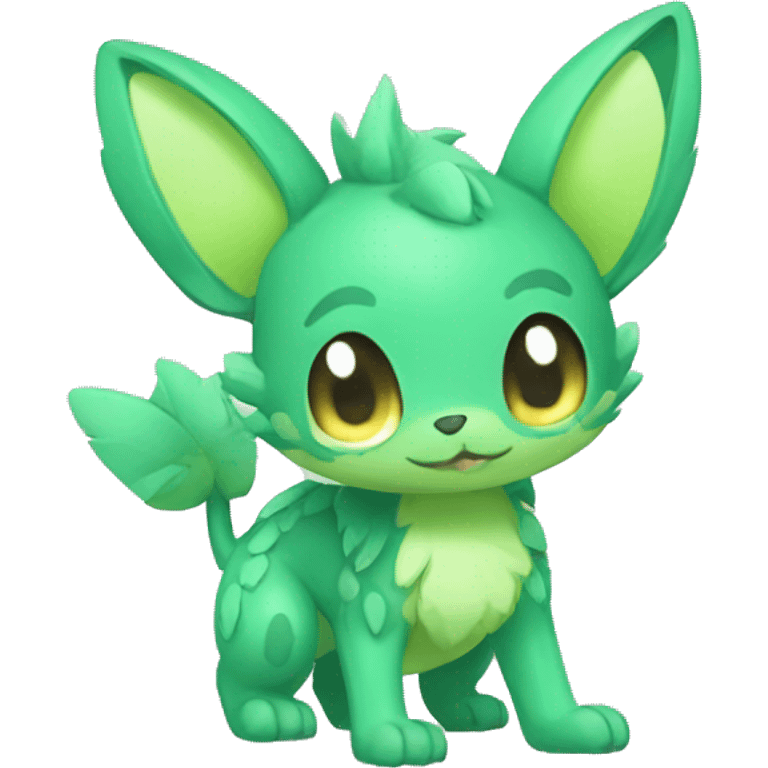 Cute cool green animal hybrid Fakemon full body emoji