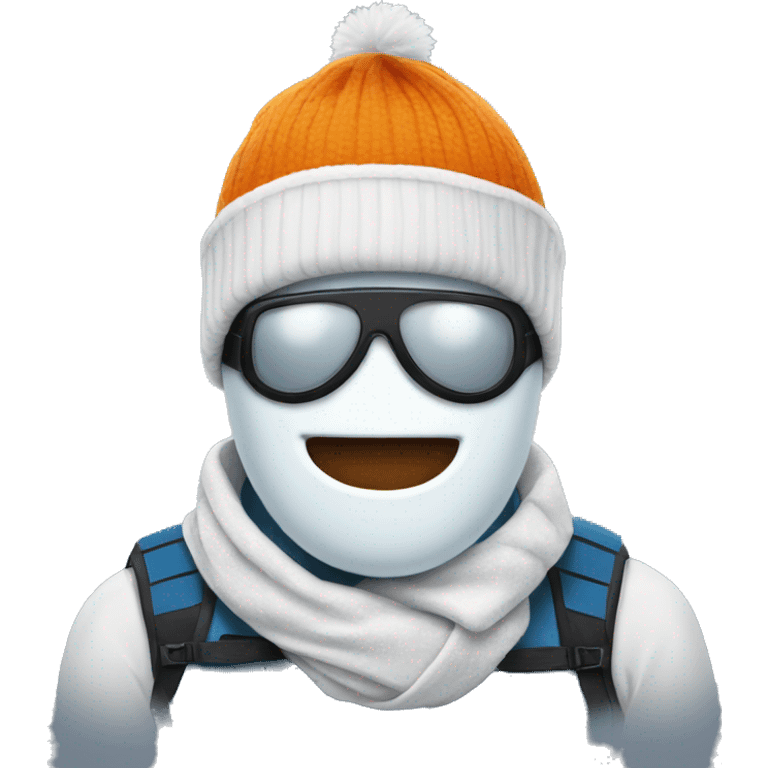 Snowman with a ski mask emoji