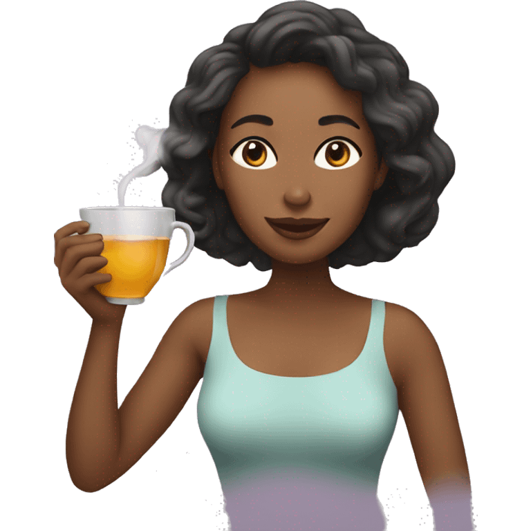 woman drinks tea emoji