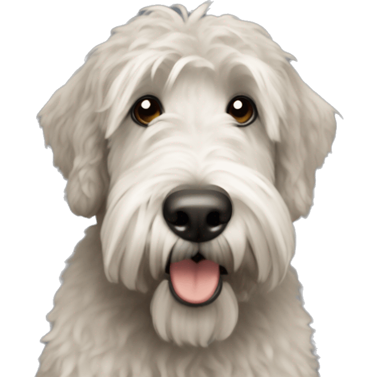 Grey whoodle with wheaten terrier emoji