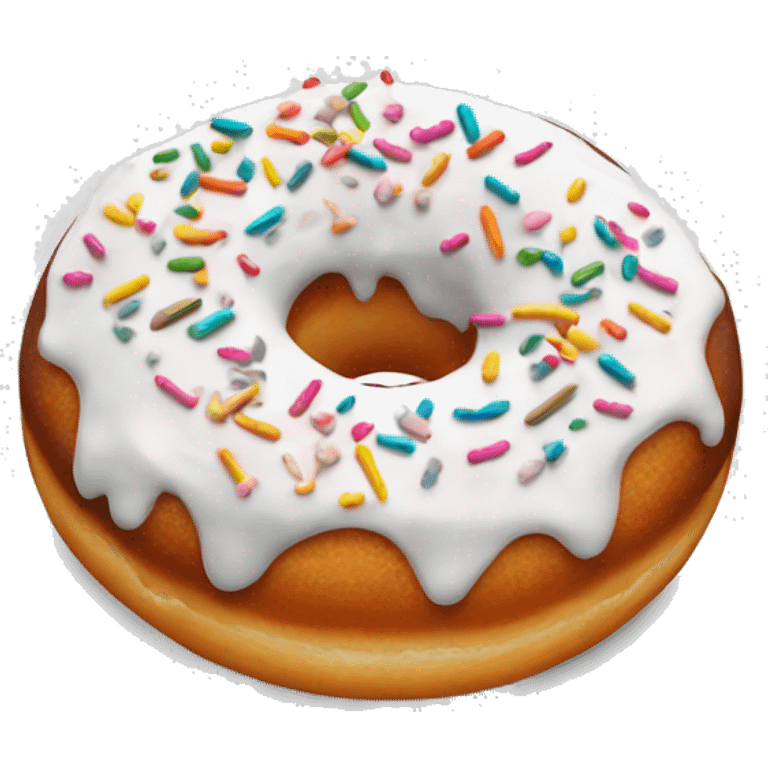 Donut with white frosting and sprinkles emoji