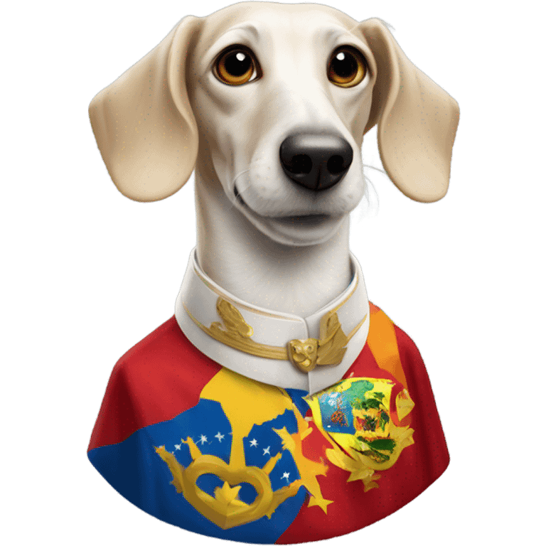 White Dachshund as president of Venezuela  emoji