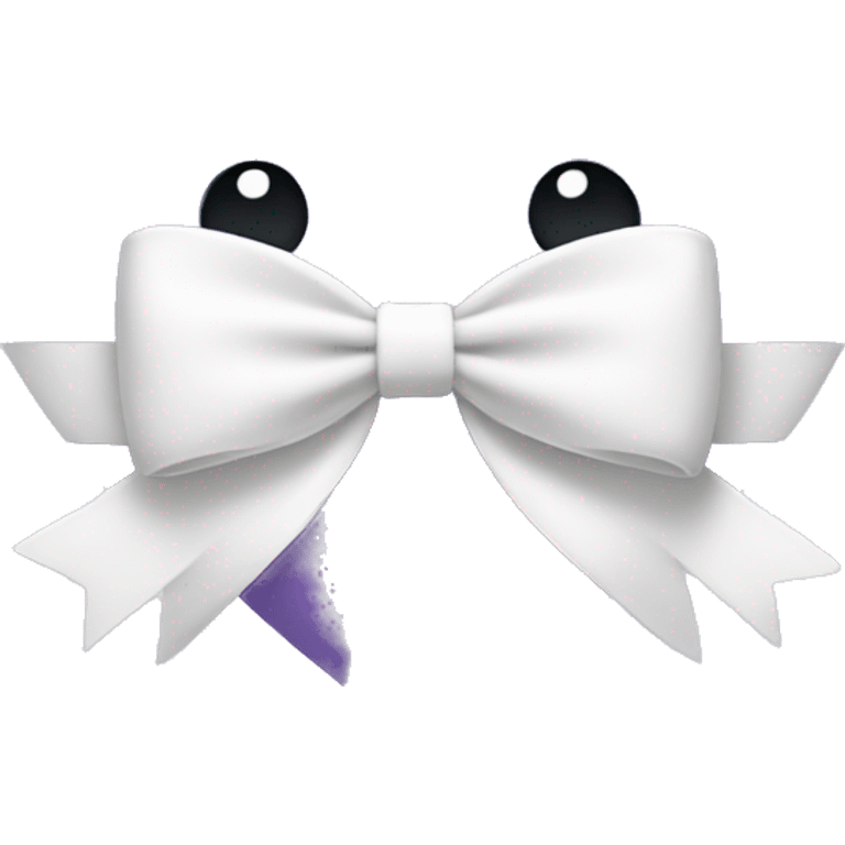 lilac heart with white bow emoji