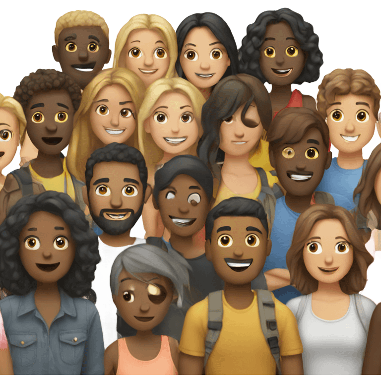 outdoor crowd of friends emoji