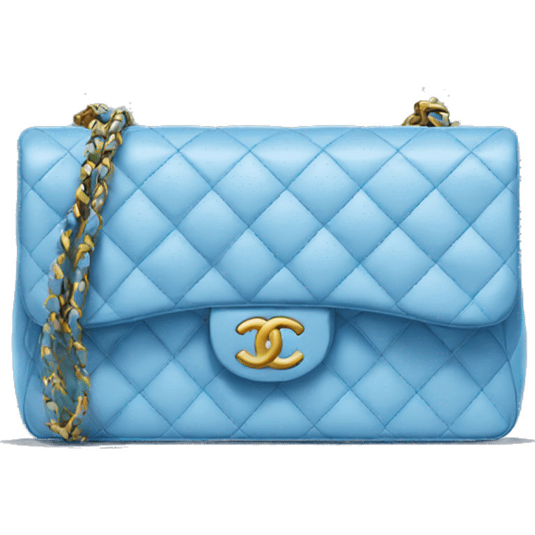 Chanel classic flap bag blue emoji