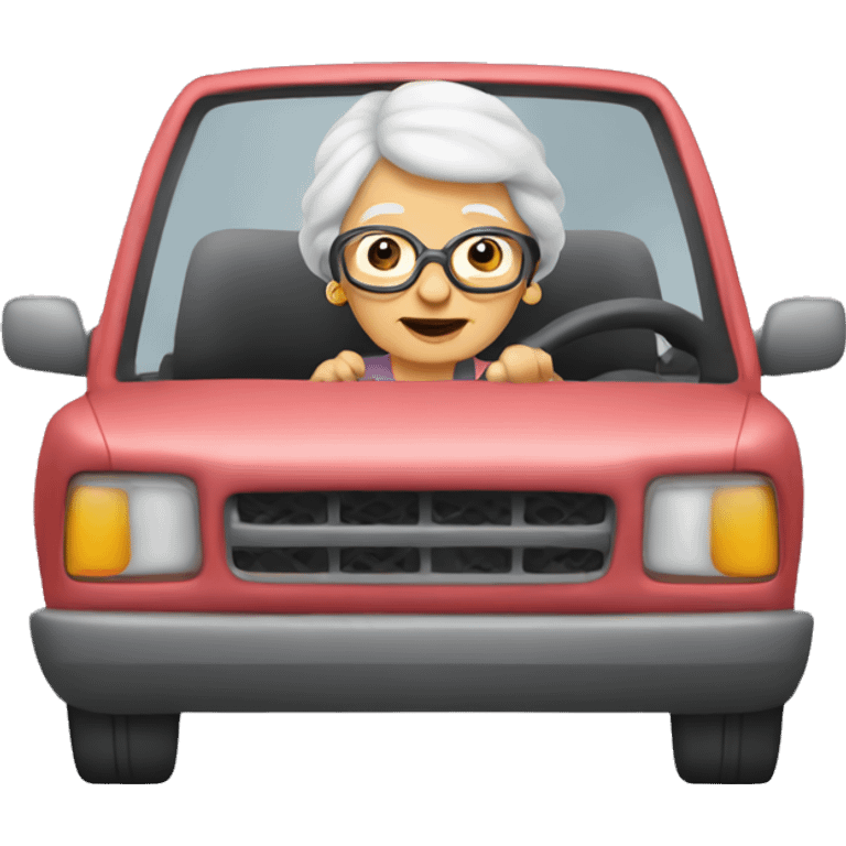 Grandma driving car emoji