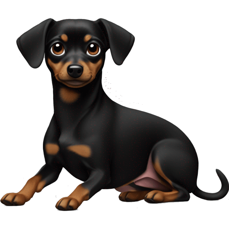 Fully Black chiweenie dog emoji