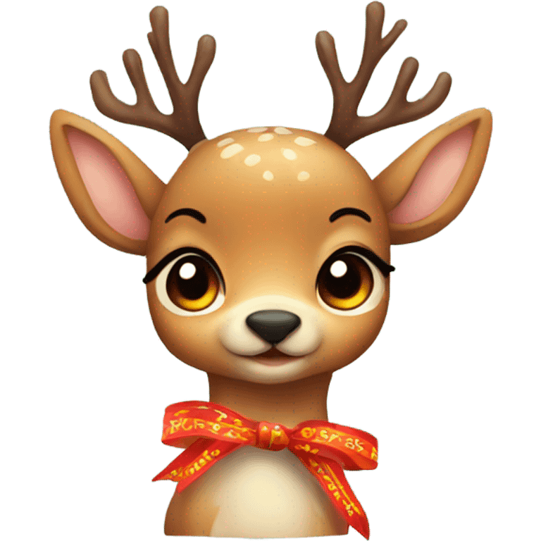 Cute deer with ribbons emoji