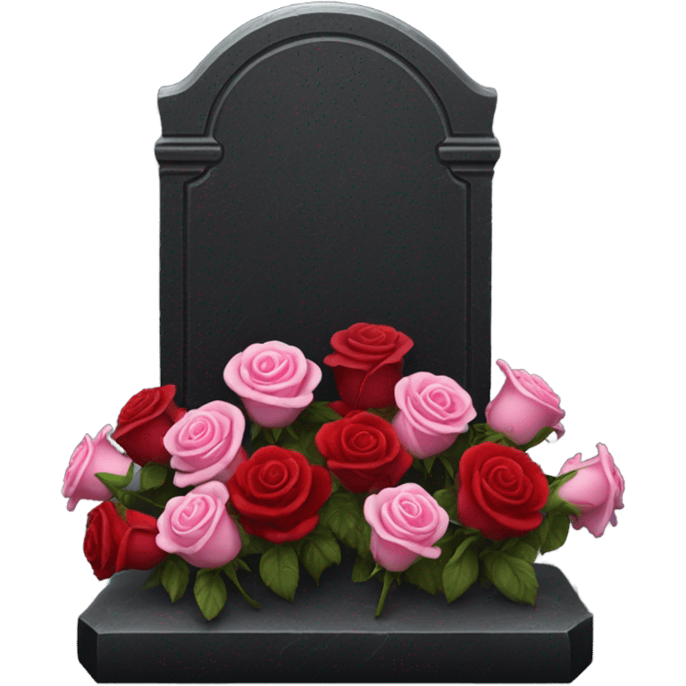 black grave with roses emoji