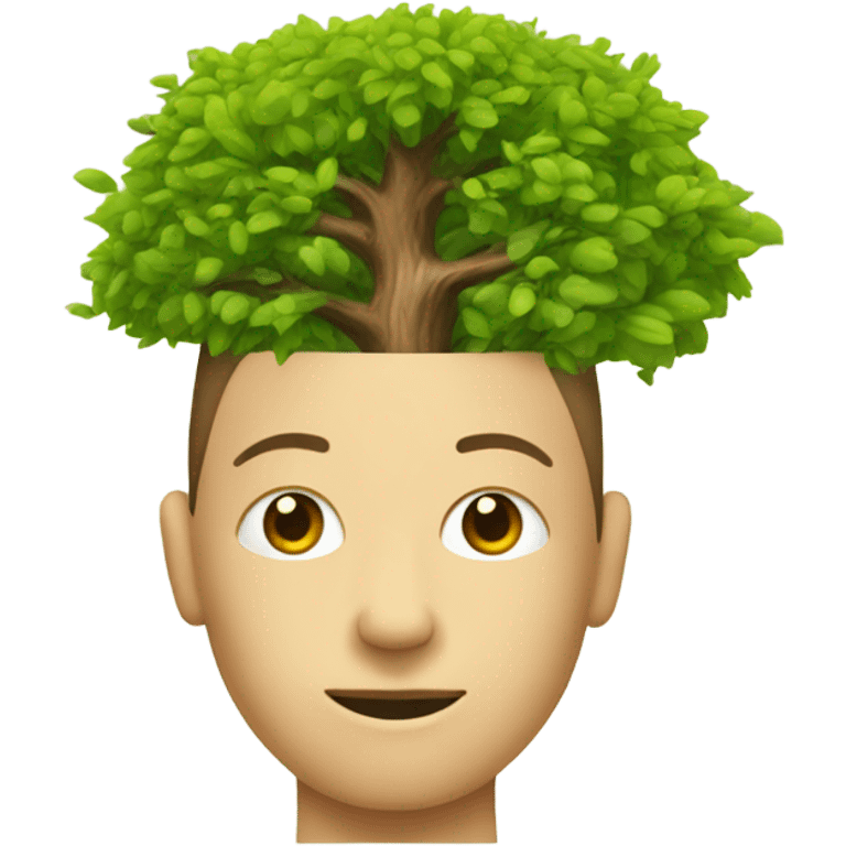 person with a brain growing a tree emoji