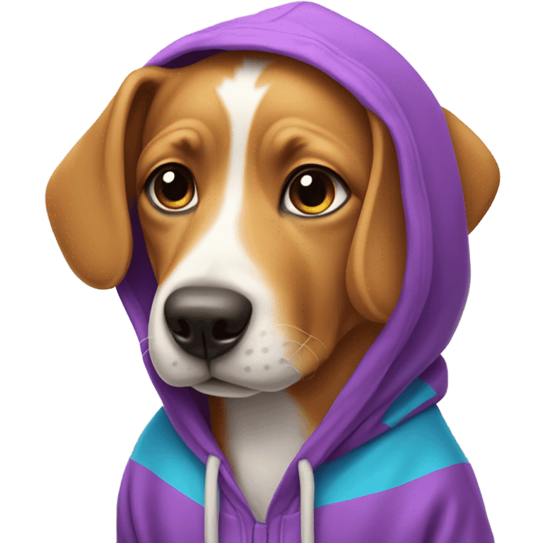 Dog wearing a hoodie  emoji