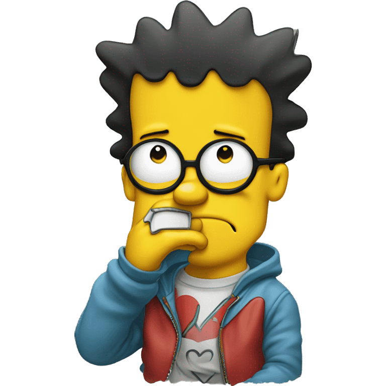 Bart Simpson qui fait un coeur avec ses doigts emoji