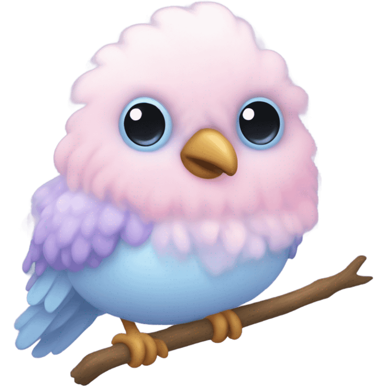 Cotton candy colored bird emoji