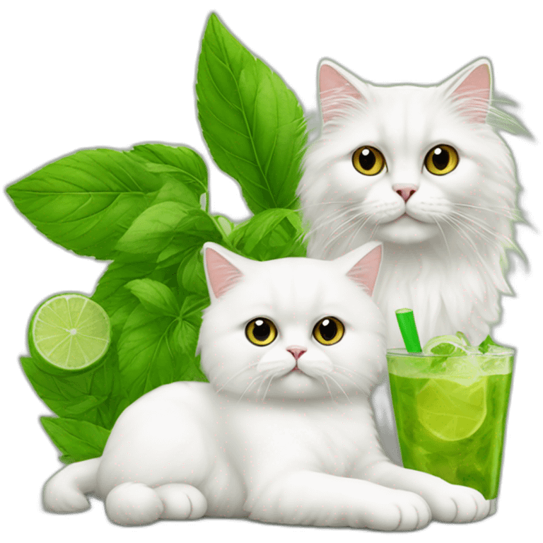 Mojito and white Persian cat emoji