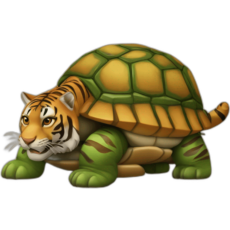 Tigre sur une tortue emoji