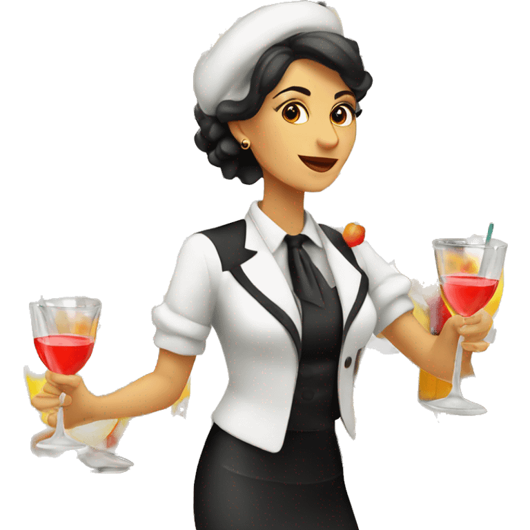 Spanish waiter woman with cocktails  emoji