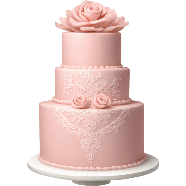 vintage pink cake three tier fancy emoji