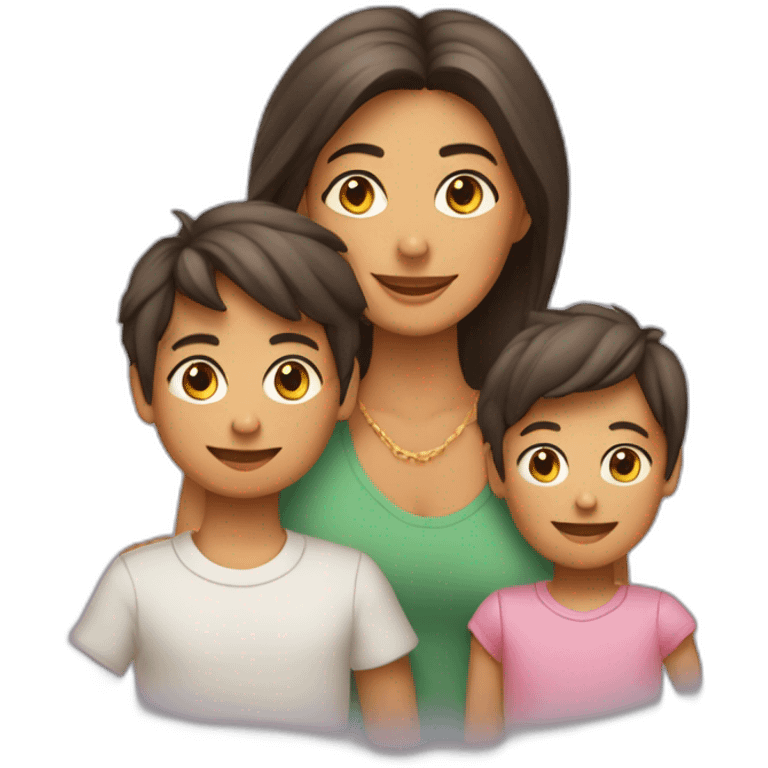 Mãe Atípica filho cadeirante e dois filhos meninos felizes  emoji