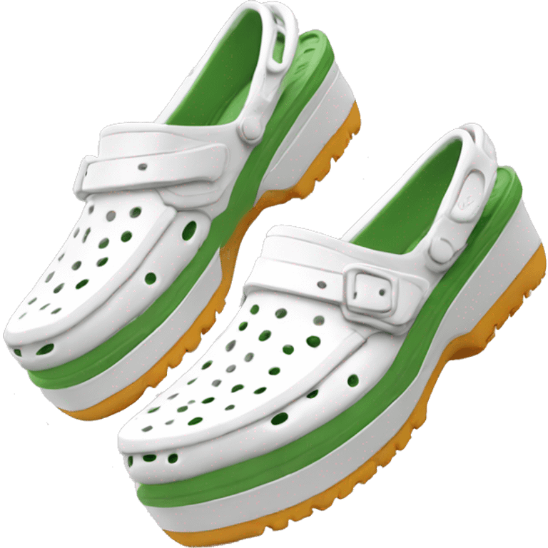 Crocs de color blanco con plataforma alta  emoji