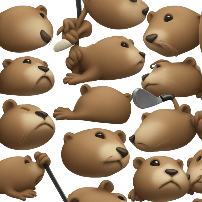 Beaver golfing emoji