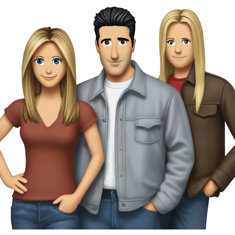 The cast of friends Jennifer Aniston Courtney cox David schwimmer phoebe joey chandler emoji