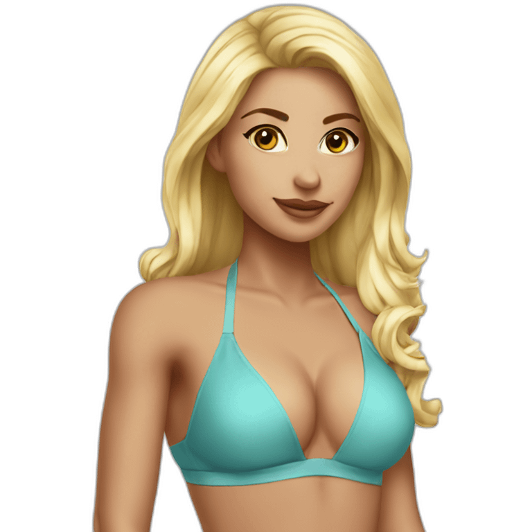 sexy bikini blonde thread suit emoji