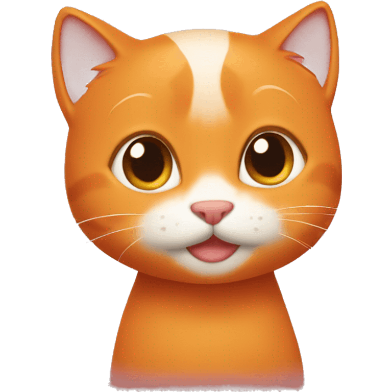 The orange cat shows the heart emoji