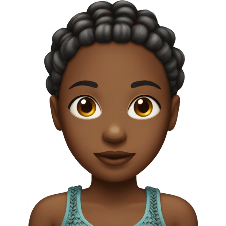 A black girl with cornrows bra emoji