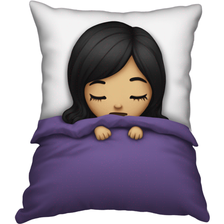 Goth girl sleeping in pillow emoji