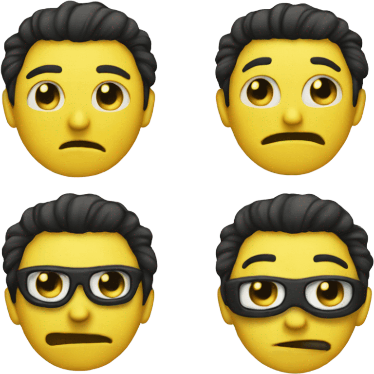 The yellow face emoji but emo emoji