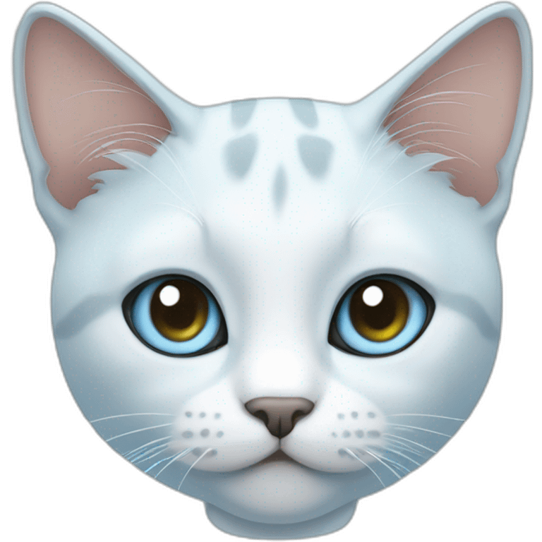 cat with glass ,sky blue color eye emoji