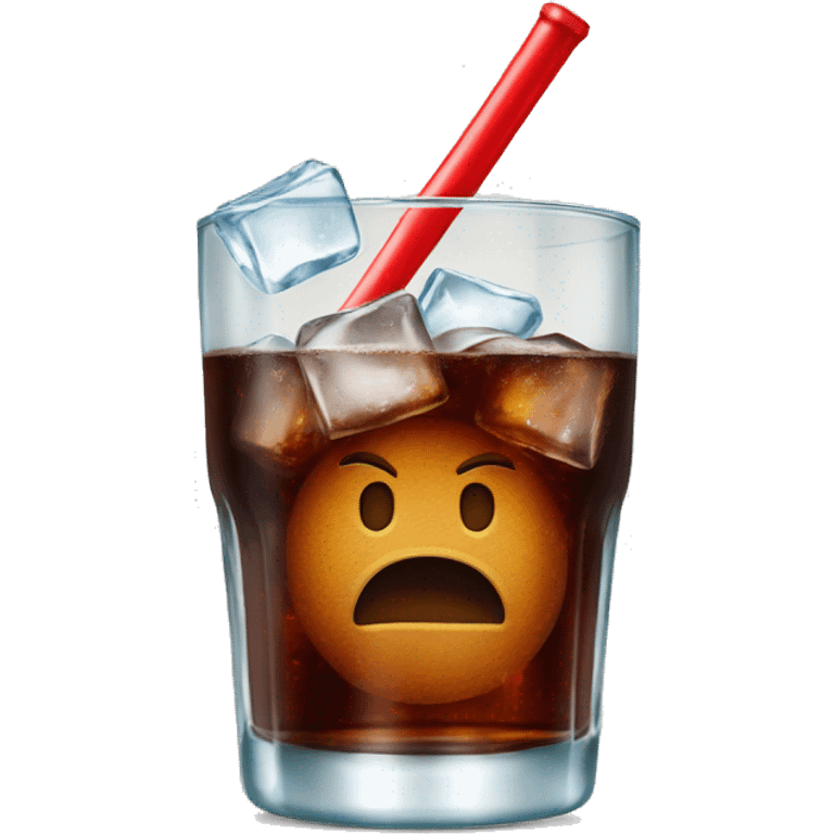 coke in glass with ice cubes emoji